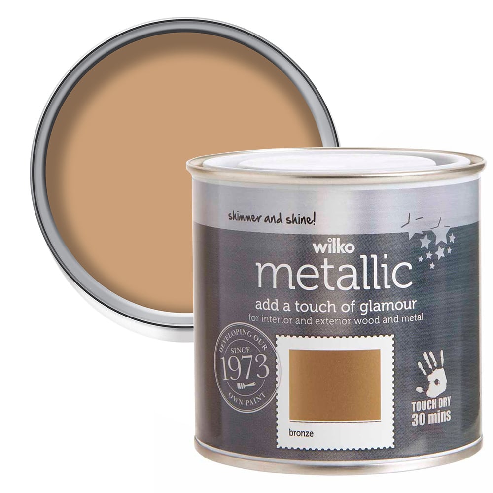 Wilko Wood and Metal Bronze Metallic Paint 250ml Image 1