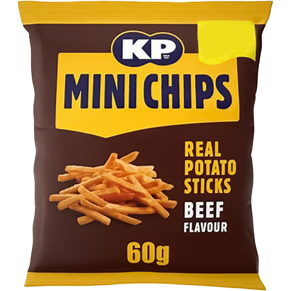 KP Mini Chips Real Potato Sticks Beef Flavour 60g Image 1