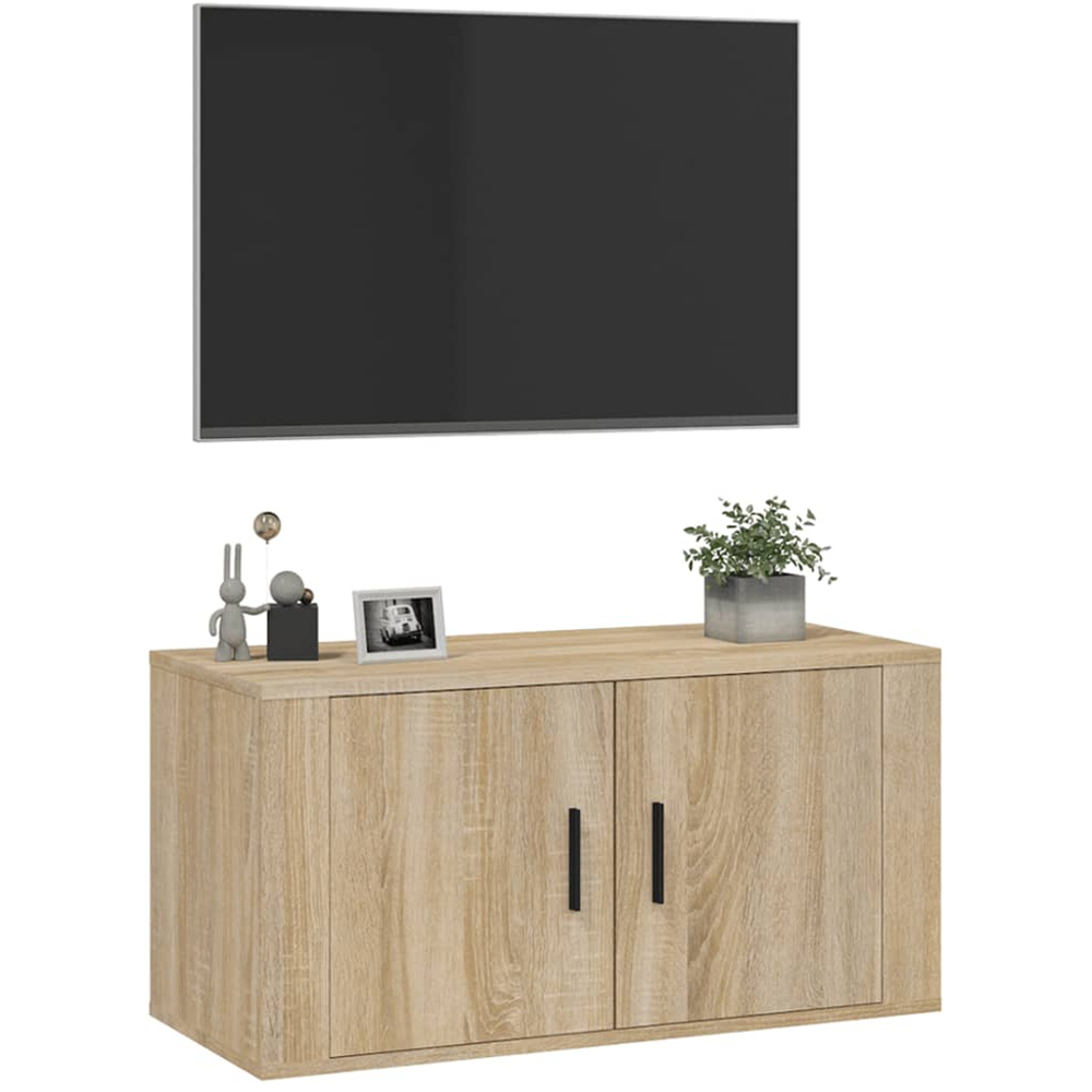 vidaXL 2 Door Sonoma Oak Wall Mounted TV Cabinet Image 4