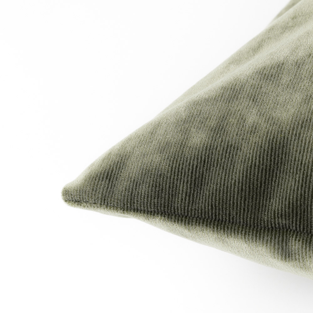 furn. Camden Khaki Micro Cord Velvet Cushion Image 3