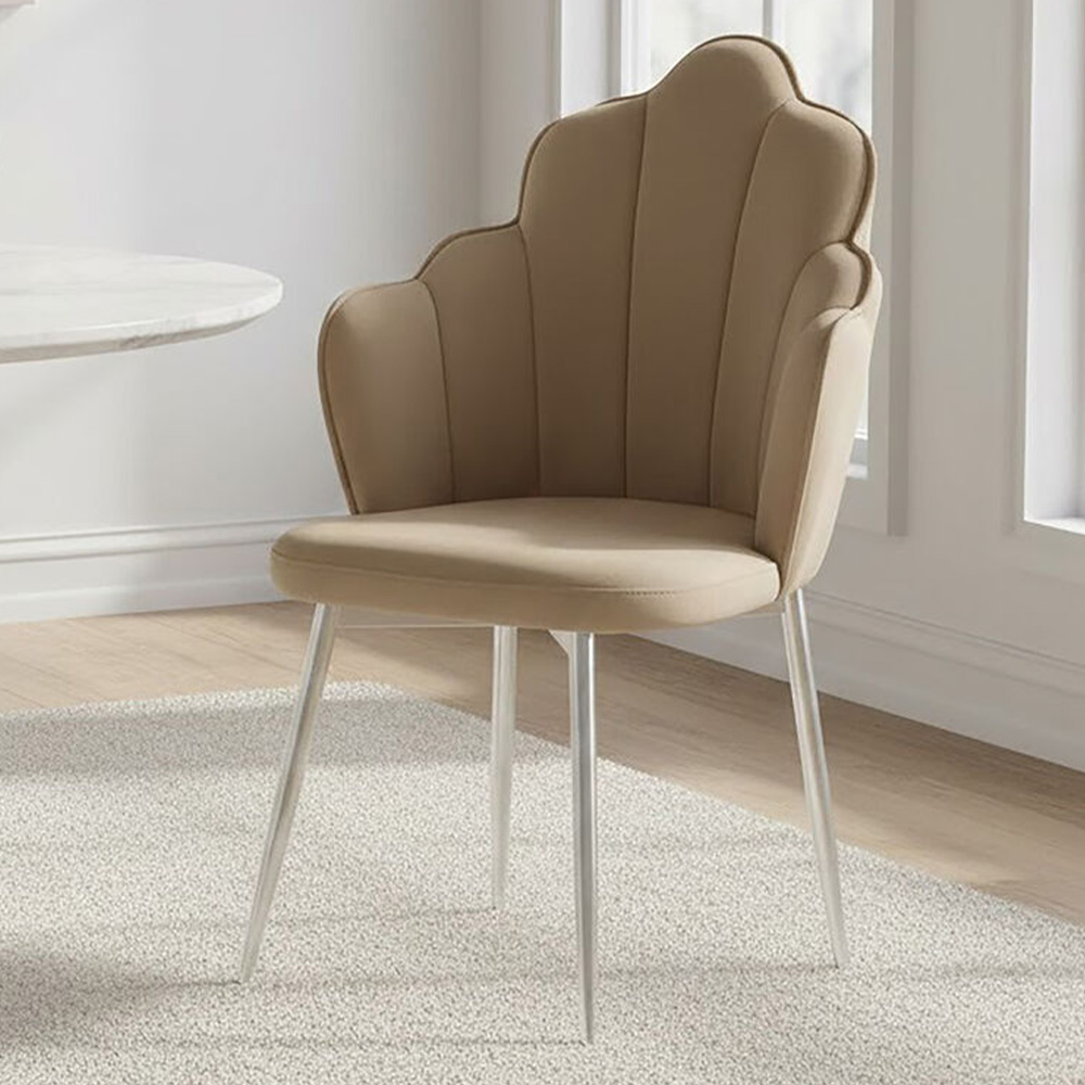 Premier Housewares Tian Mink Velvet Upholstered Dining Chair Image 1