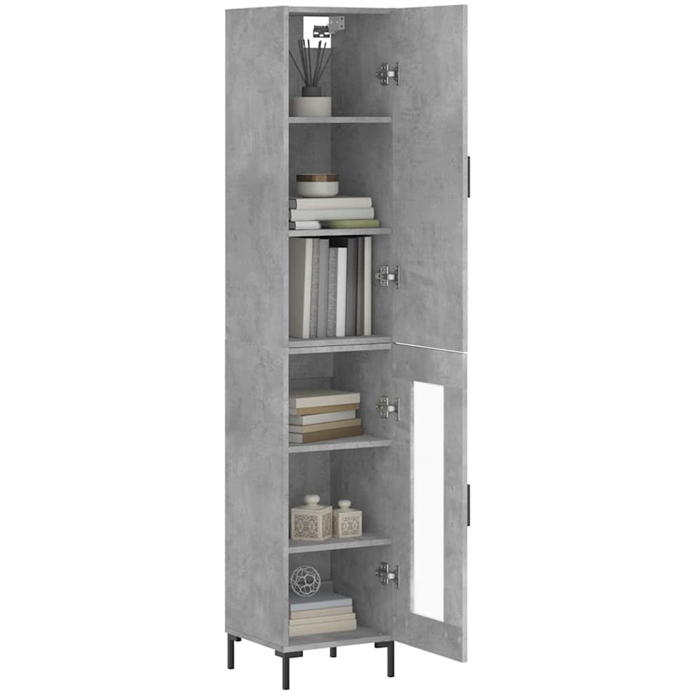 vidaXL 2 Door Concrete Grey Highboard Image 3