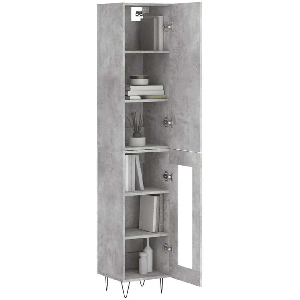 vidaXL 2 Door Concrete Grey Highboard Image 3