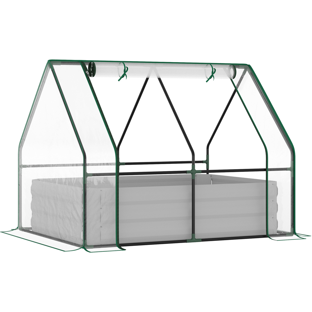 Outsunny Clear Steel 3.1 x 4.1ft Raised Greenhouse Image 1