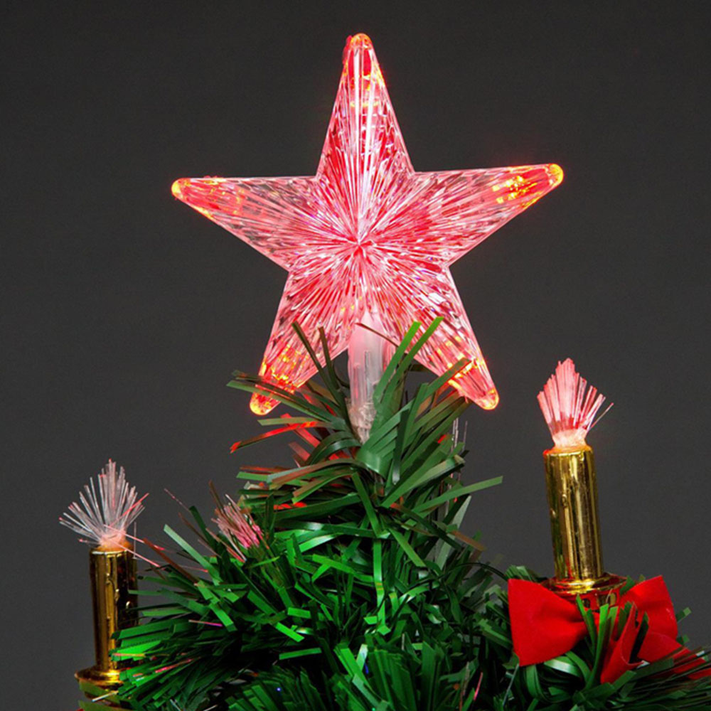 Shatchi Candle and Bow Fibre Optic Artificial Christmas Tree 5ft Image 3