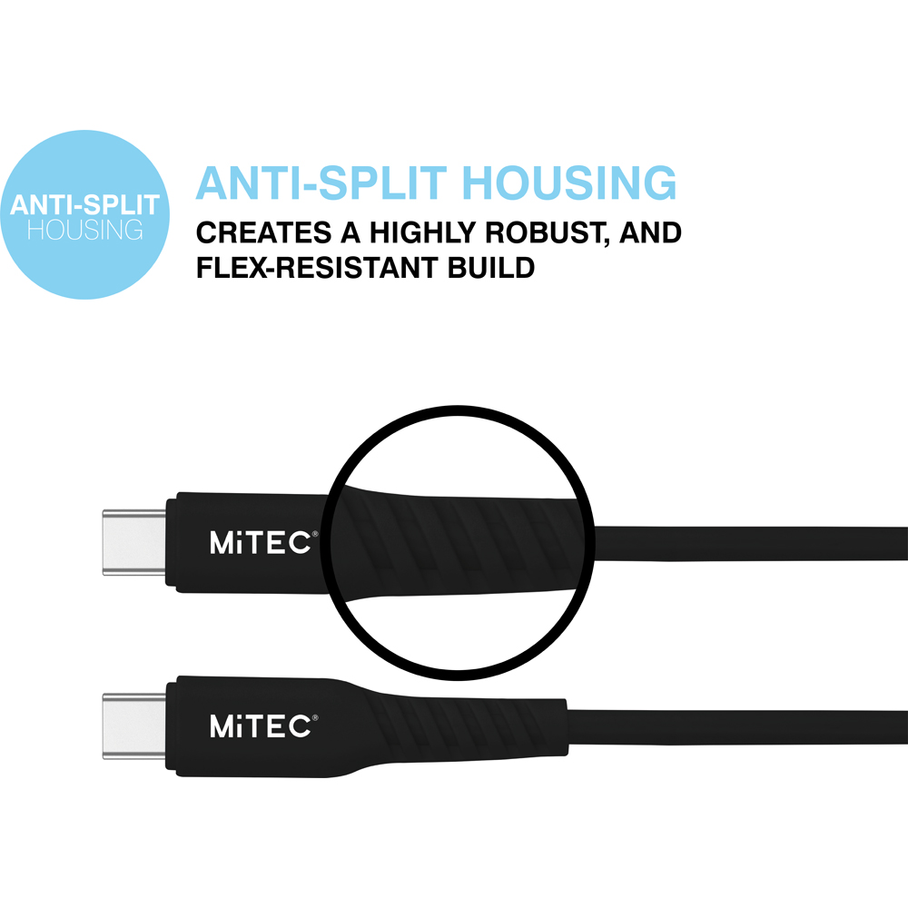 MiTEC MiPOWER Black USB-C to USB-C Cable 2m Image 3