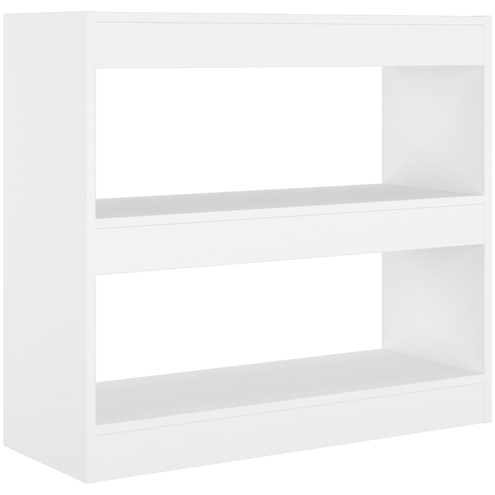 vidaXL 2 Shelf White Bookcase Image 2