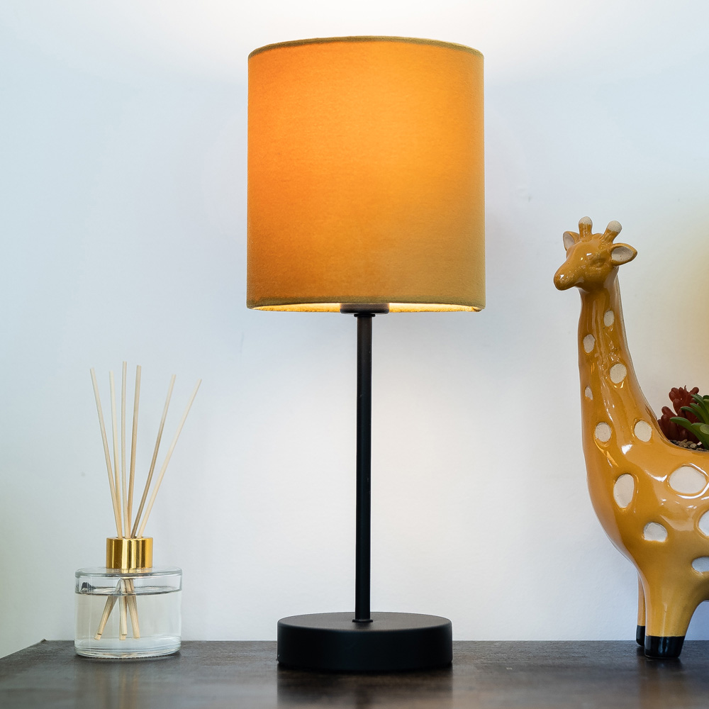 Kliving Hove Ochre Shade Black Table Lamp Image 2