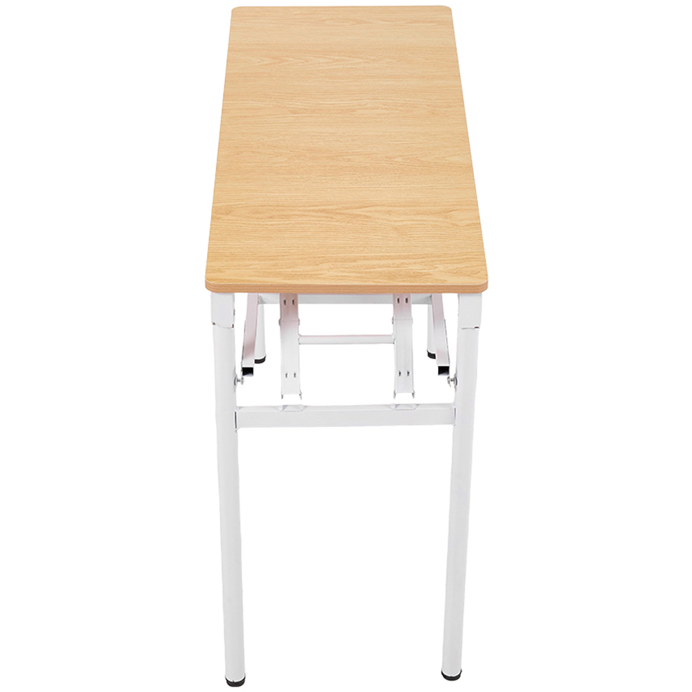 Living and Home Single Shelf Metal Frame Foldable Laptop Desk Natural 100cm Image 5