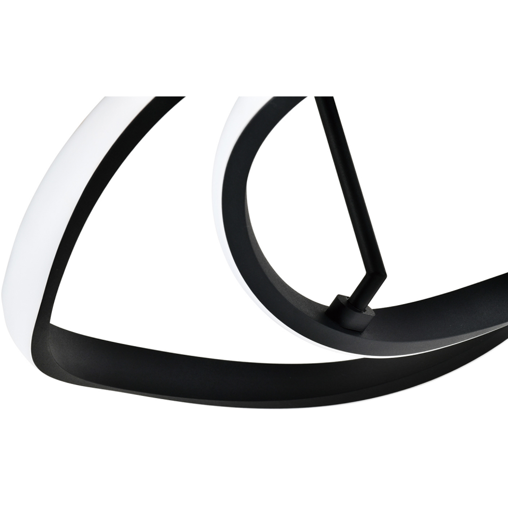 Happy Homewares Matt Black Sand LED Ceiling Light with Curving Oval Metal Heads Image 4