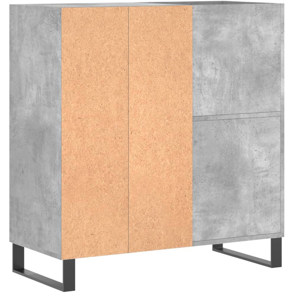 vidaXL 3 Shelf Concrete Grey Square Record Cabinet Image 6