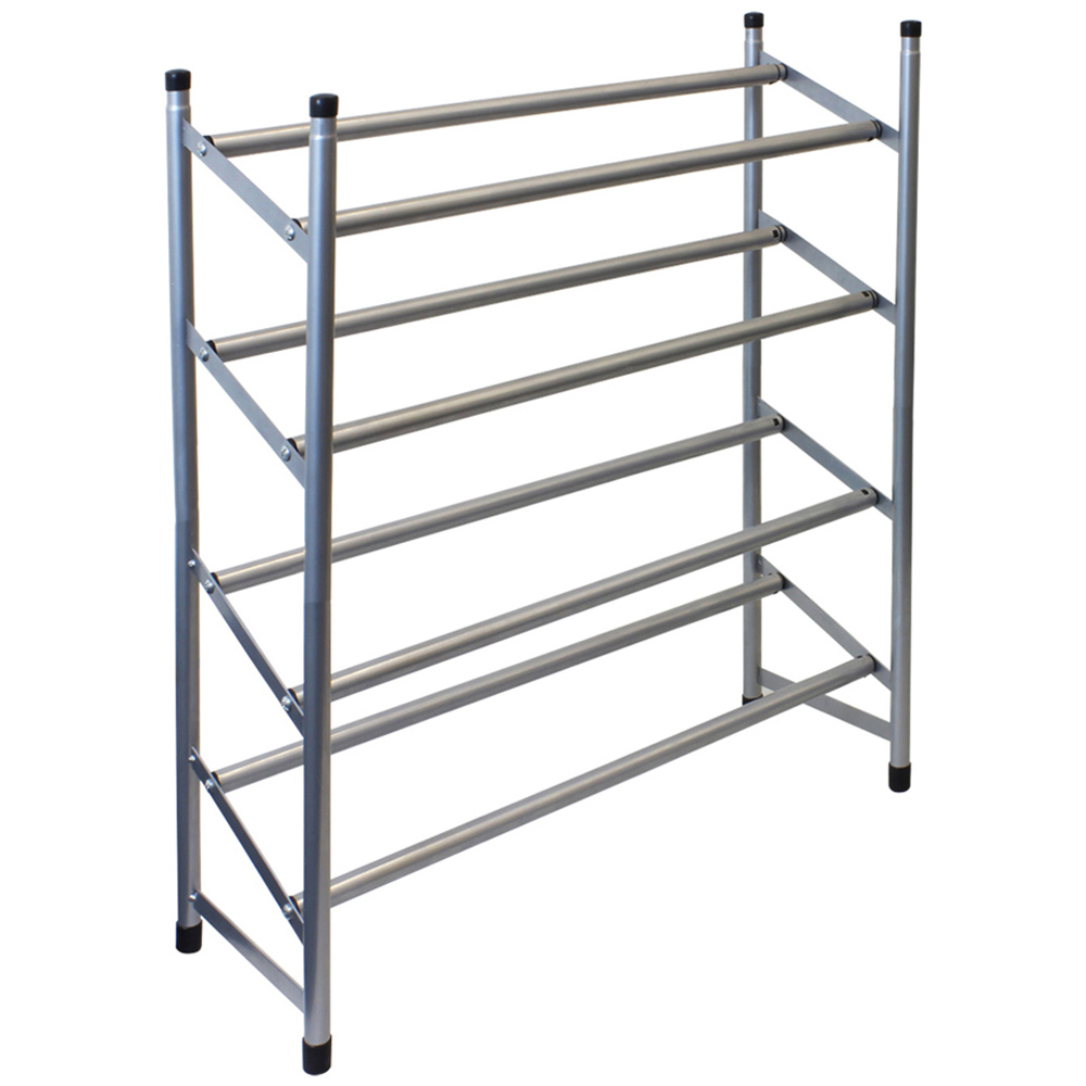 JVL 4 Tier Shoe Rack Grey Image 1