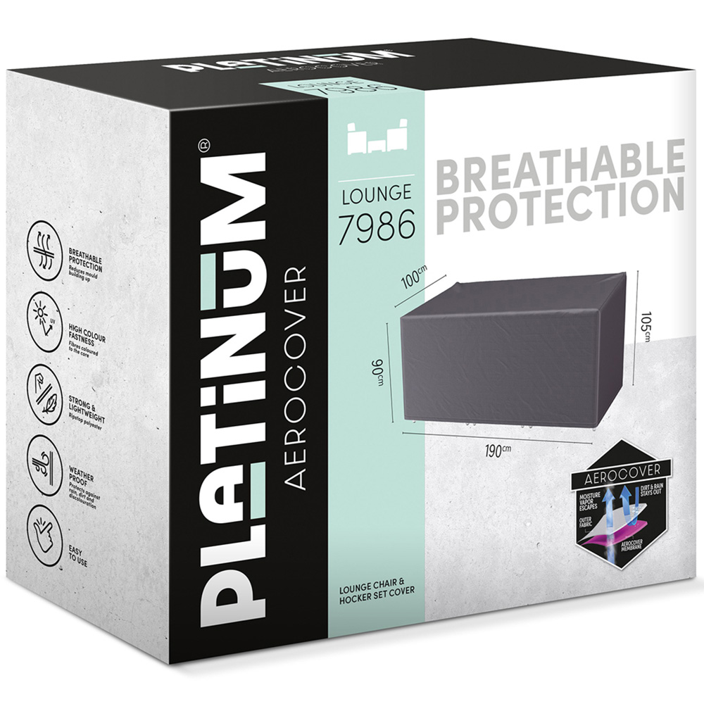 Platinum AeroCover Lounge Chair and Hocker Set Cover Image 2