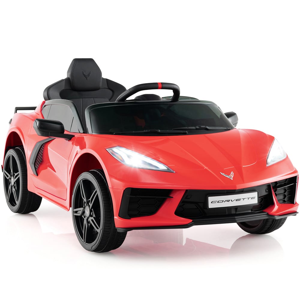 Costway Kids Red Licensed Chevrolet Corvette C8 Electric Ride On Car with Remote Control 12V Image 3