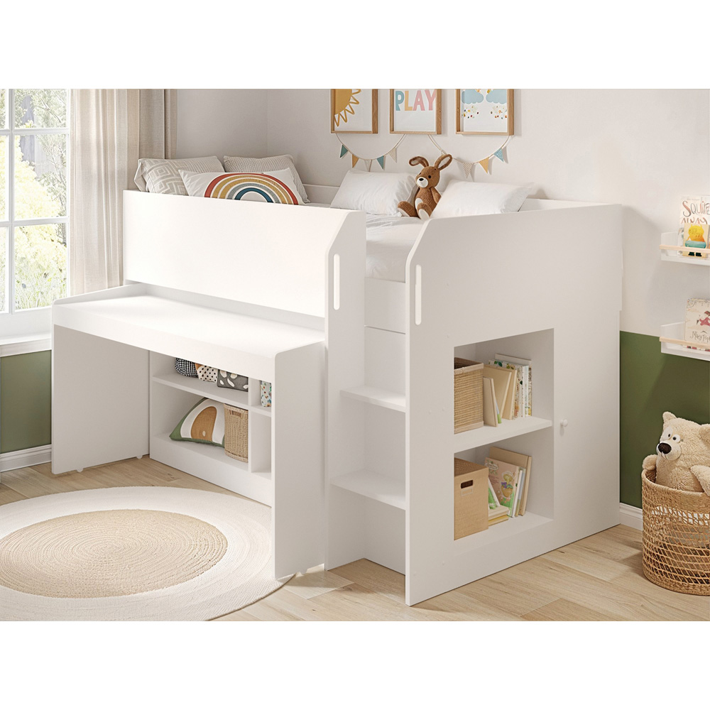 Flair Aiden Single White Cabin Bed Mid Sleeper Image 5