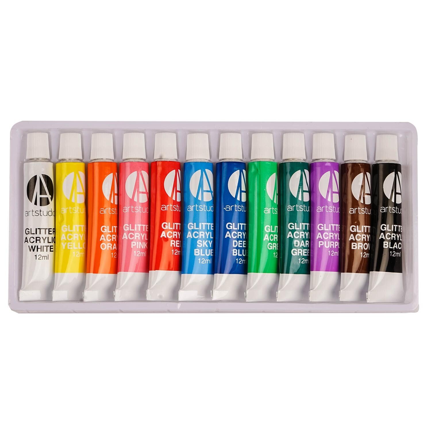 Art Studio Glitter Paints 12ml 12 Pack Image 2