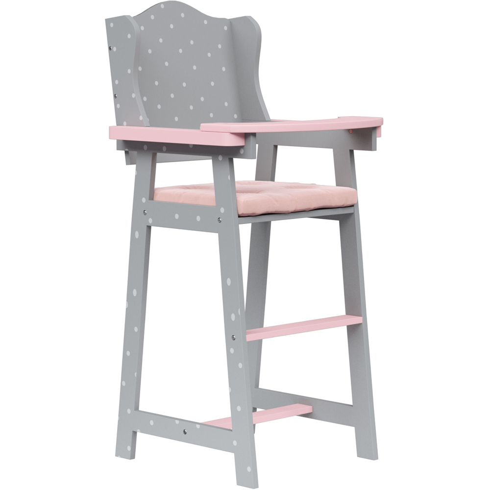 Teamson Kids Olivia's Little World Grey Polka Dots Princess Baby Doll High Chair Image 4