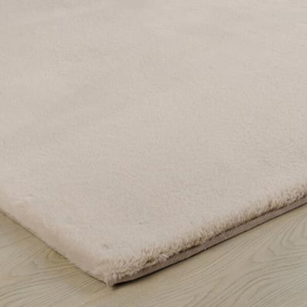 Deluxe Rabbit Faux Fur Rug  - Biscuit / 140cm Image 5