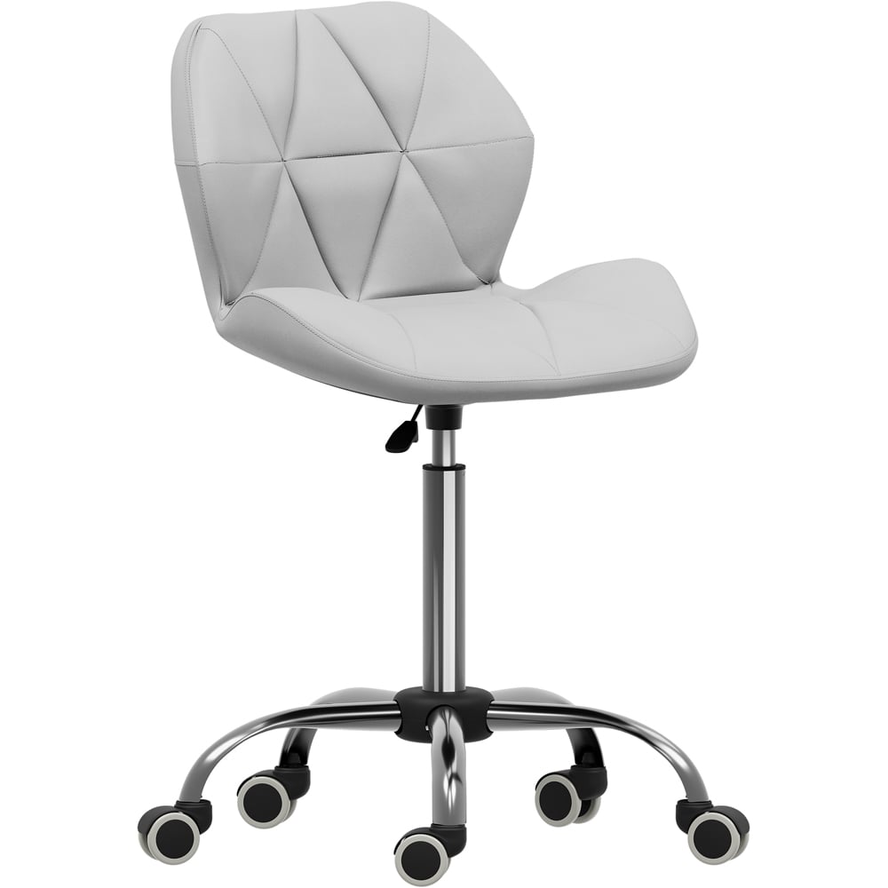 Vida Designs White PU Faux Leather Swivel Office Chair Image 2