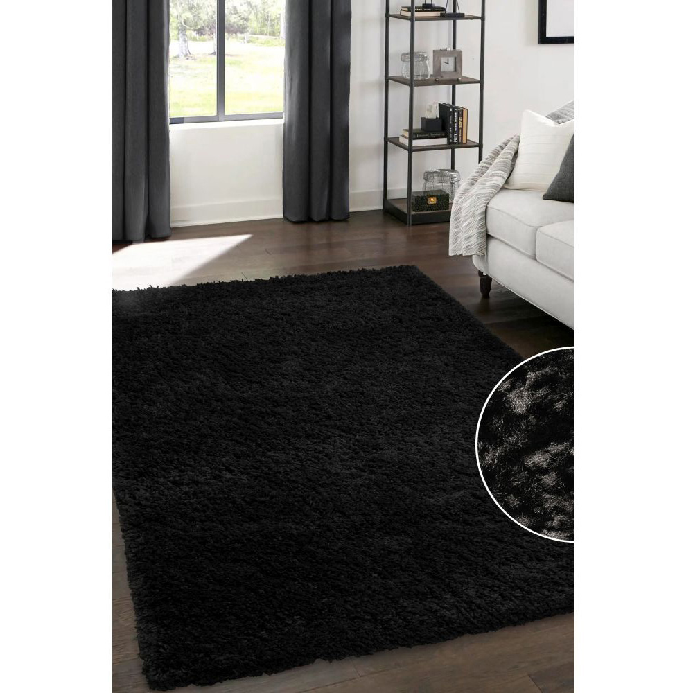 Homemaker Jazz Black Shaggy Rug 200 x 290cm Image 4