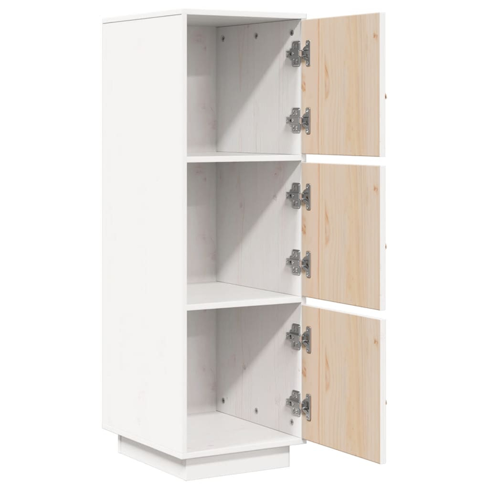 vidaXL 3 Door White Pine Wood Highboard Image 3