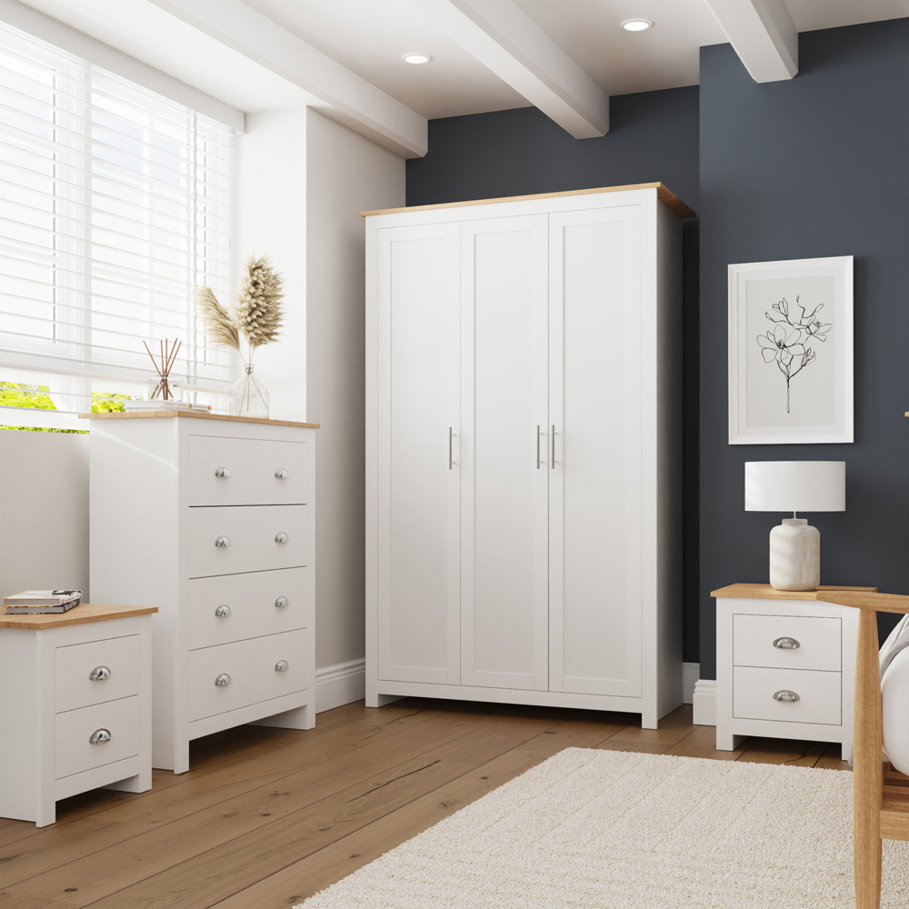 GFW Lancaster White 4 Piece Bedroom Furniture Set Image 1