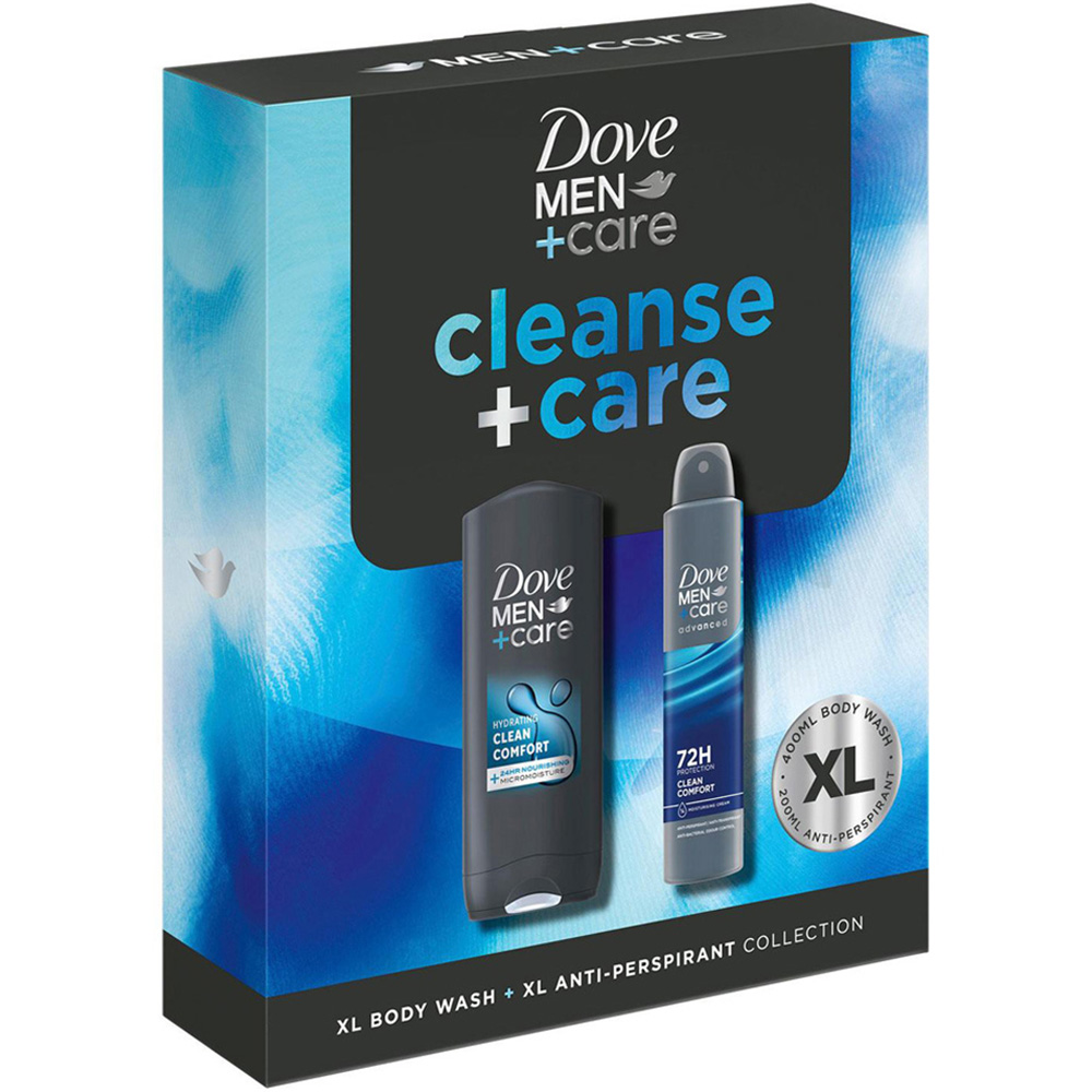 Dove Men+Care Cleanse and Care Bodywash and Bodyspray XL Duo Gift Set 4 Pack Image 4