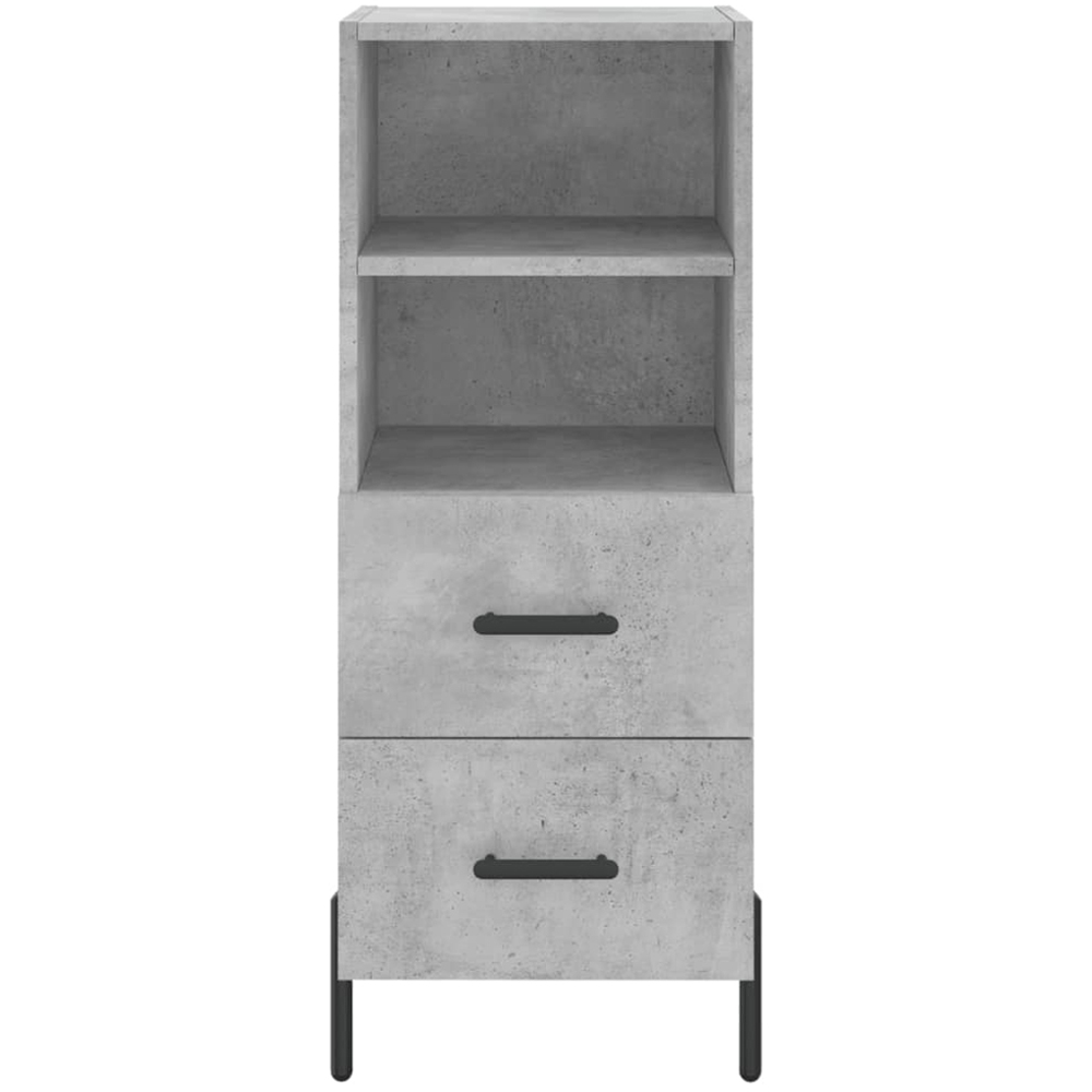 vidaXL Single Door 2 Drawer 2 Shelf Concrete Grey Highboard Image 6