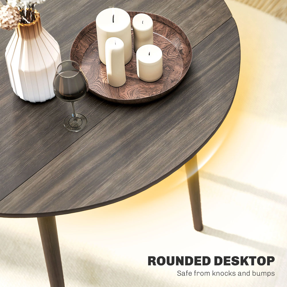 HOMCOM 4 Seater Grey Drop Leaf Dining Table Image 7