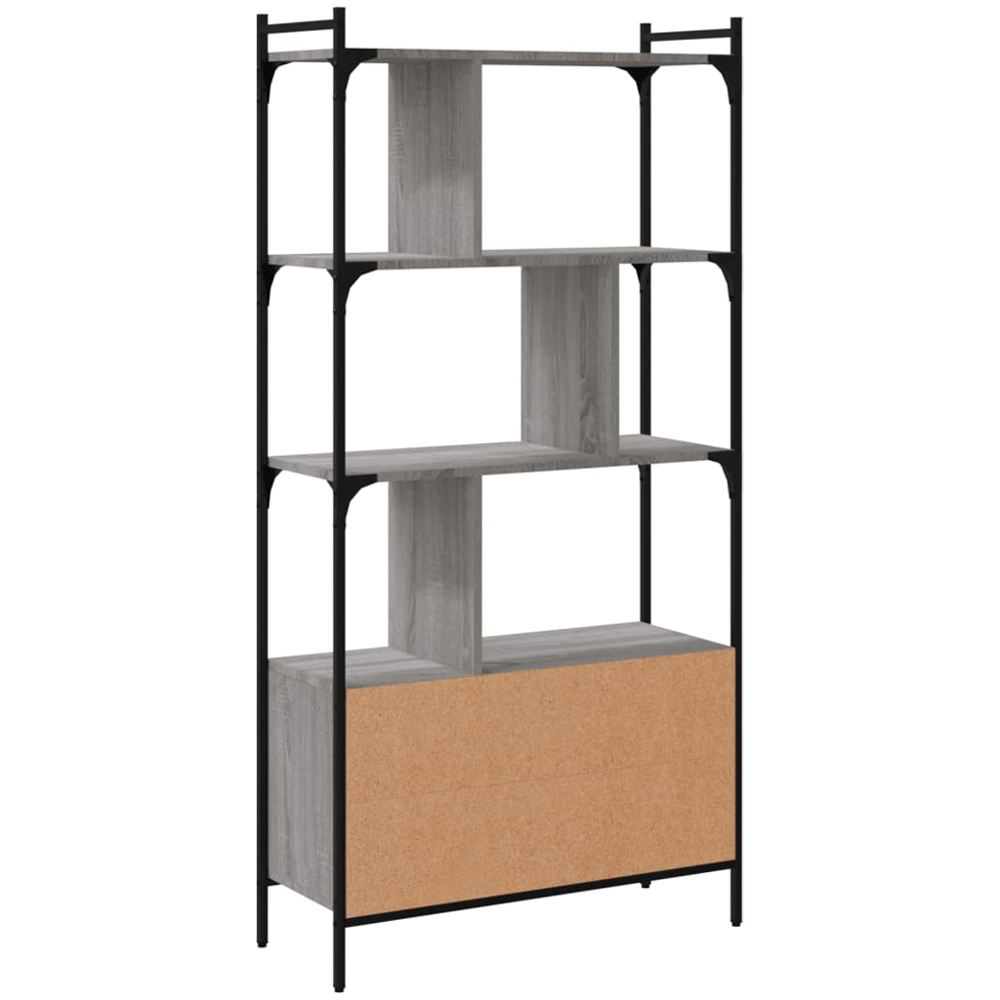 vidaXL 2 Door 6 Shelf Grey Sonoma Bookcase Image 7