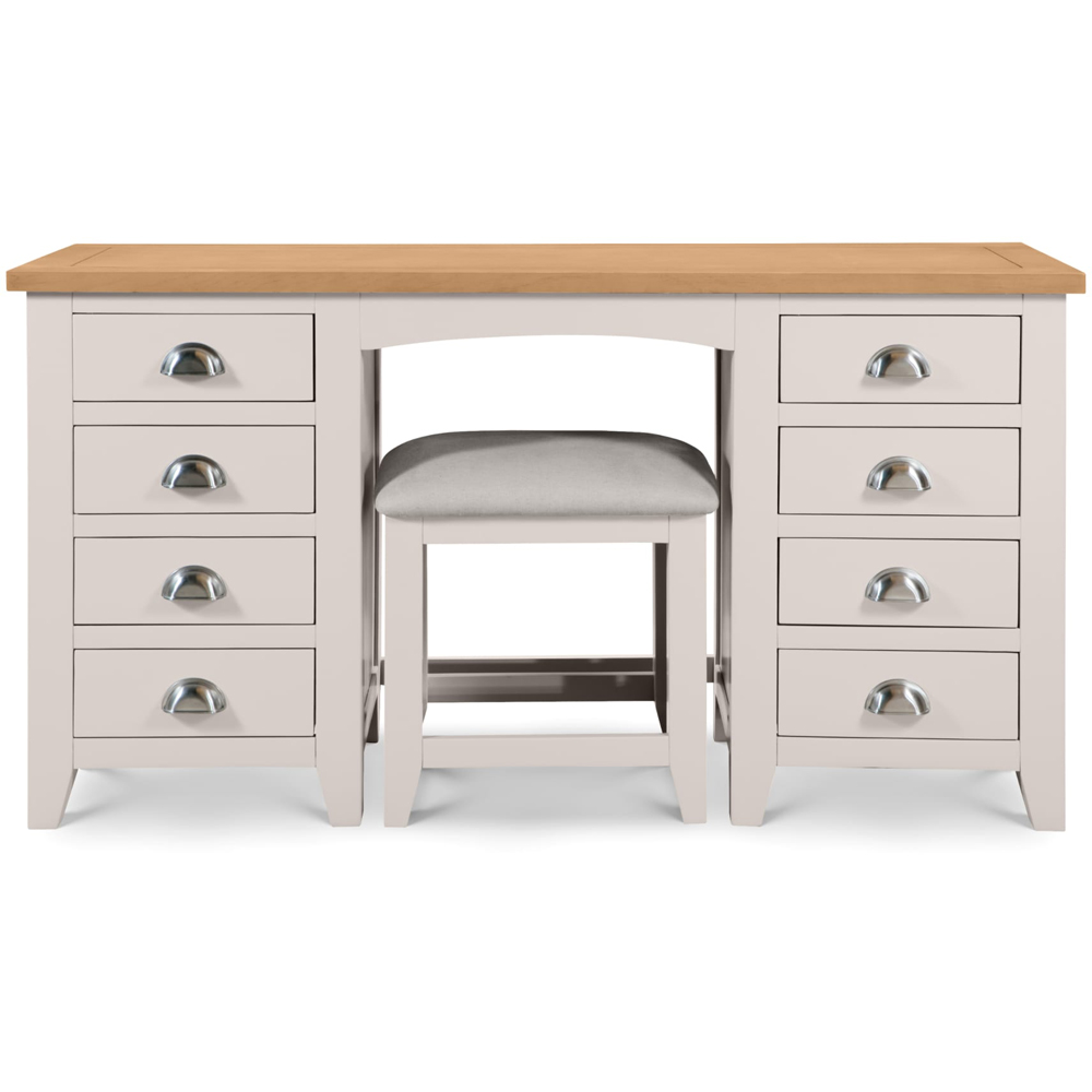 Julian Bowen Richmond 8 Drawer Grey Oak Twin Pedestal Dressing Table Image 5