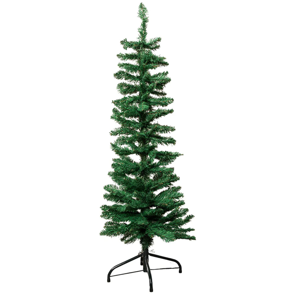 Samuel Alexander Green Pencil Artificial Christmas Tree with Green Metal Stand 4ft Image 1