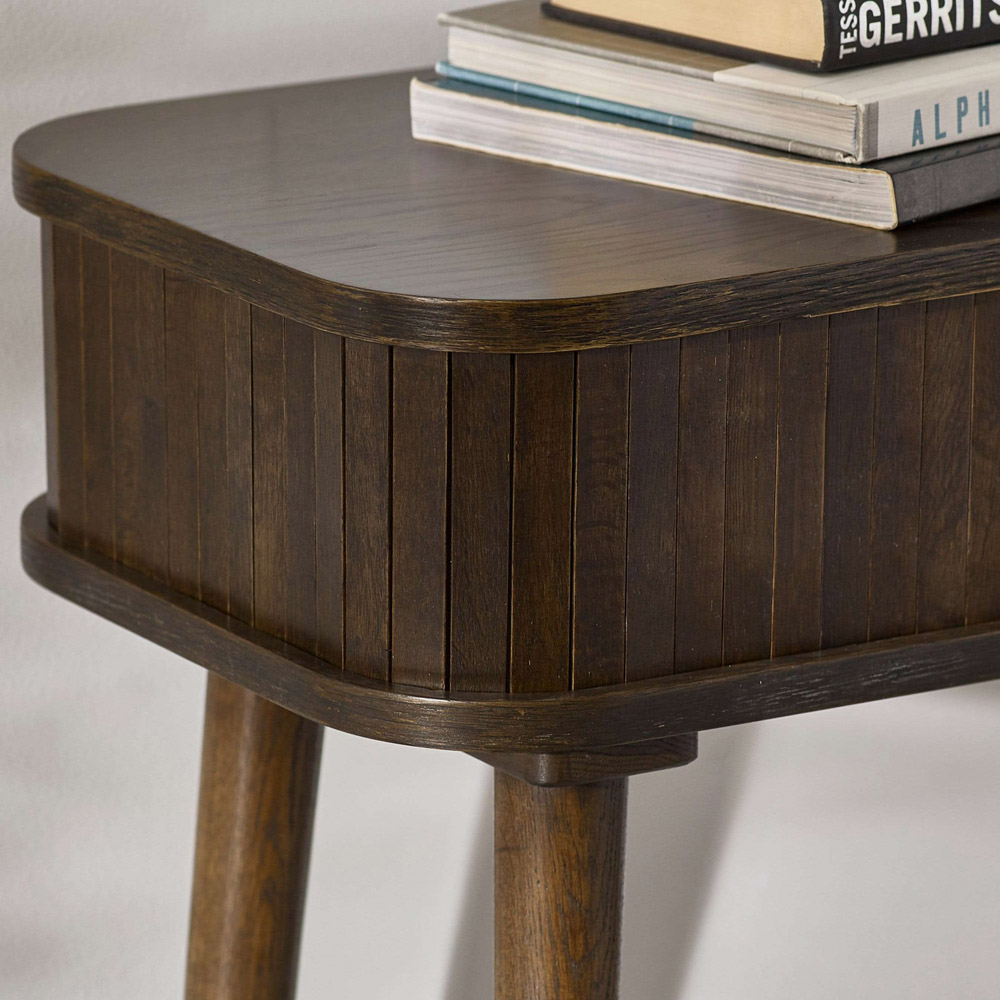 Julian Bowen Arya 2 Door Dark Oak Effect Fluted Console Table Image 6