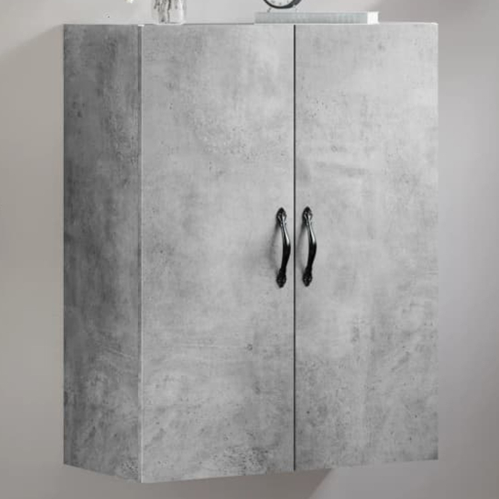 vidaXL 2 Door Concrete Grey Wall Mounted Cabinet Image 1