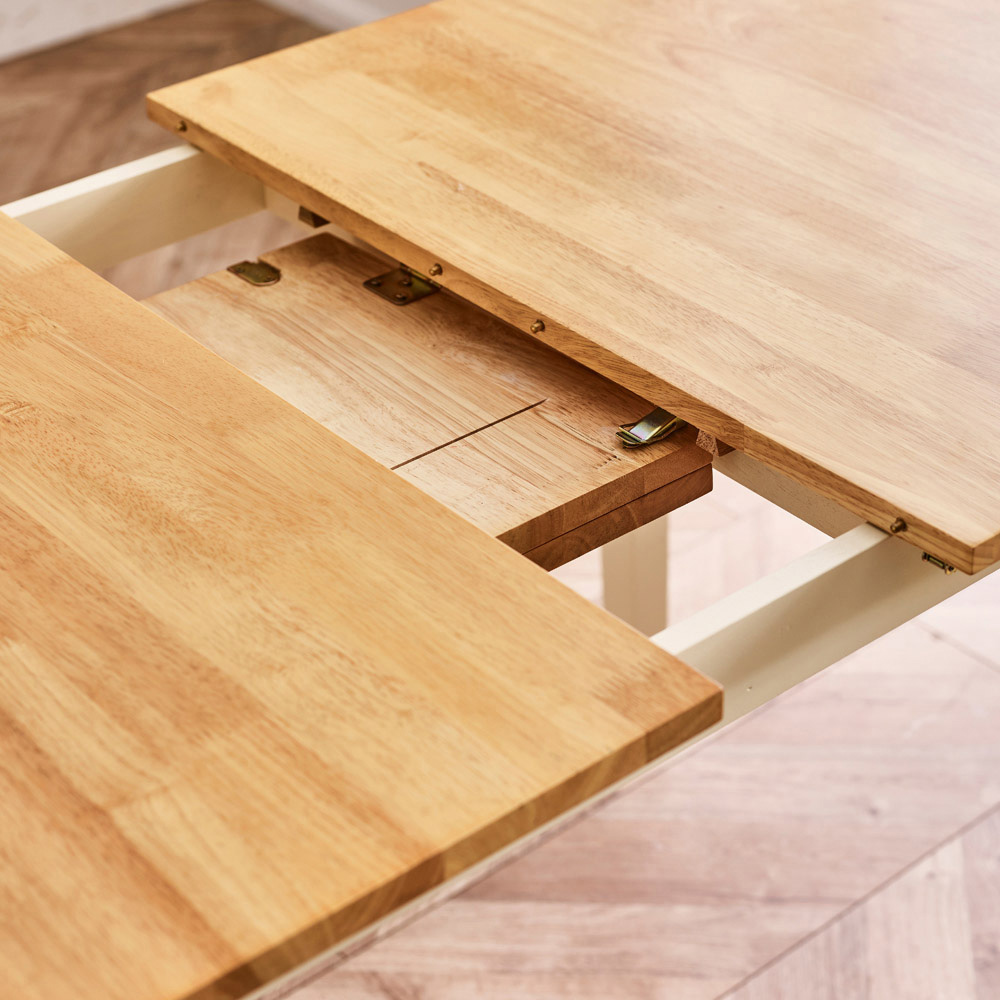 Furniturebox Salisbury 6 Seater Wooden Extendable Dining Table Oak and Cream Image 2