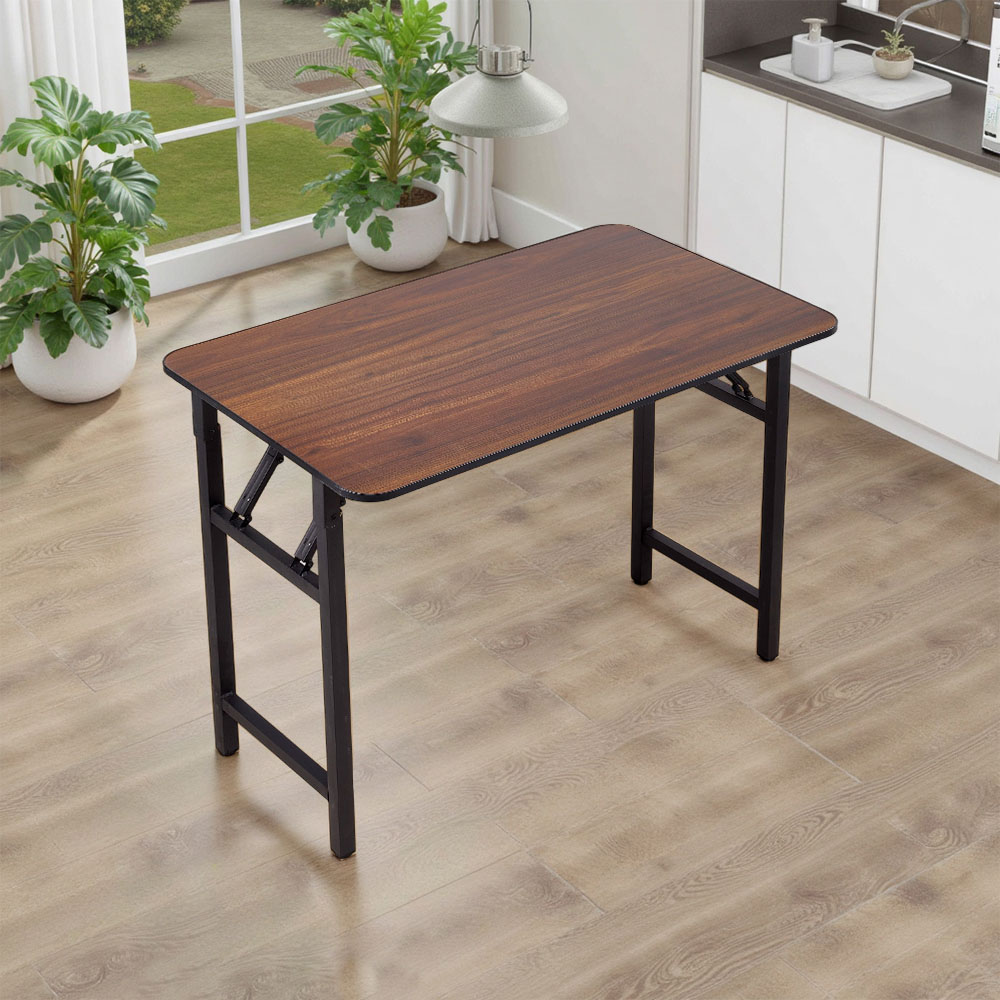 Living and Home 2 Seater Walnut Foldable Dining Table with Adjustable Feet Image 8