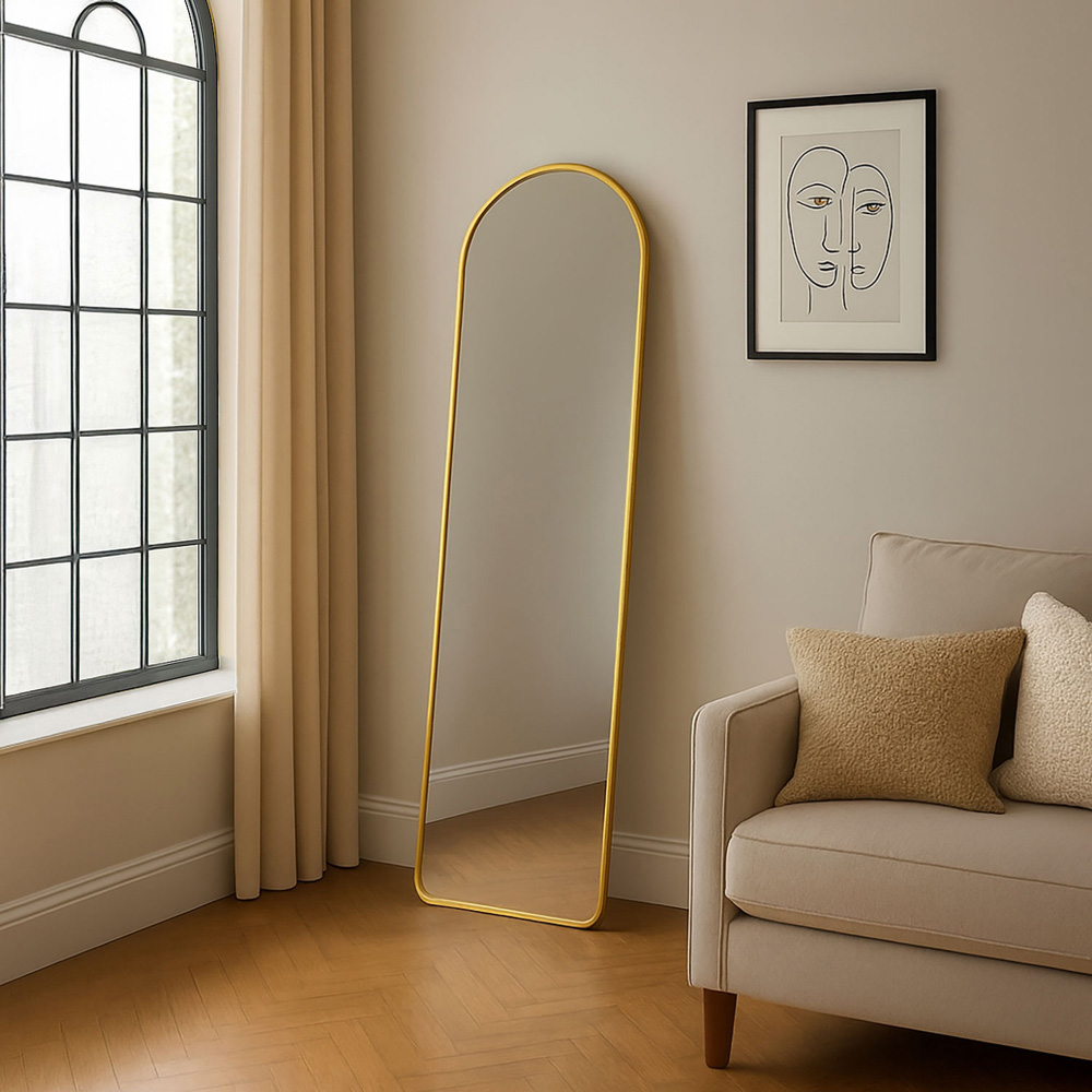 Neo Copper Metal Frame Full Length Mirror 40 x 150cm Image 2