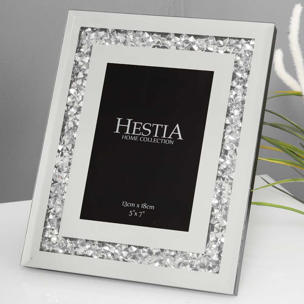 Hestia Glass Crystal Edge Photo Frame 5 x 7 inch Image 2
