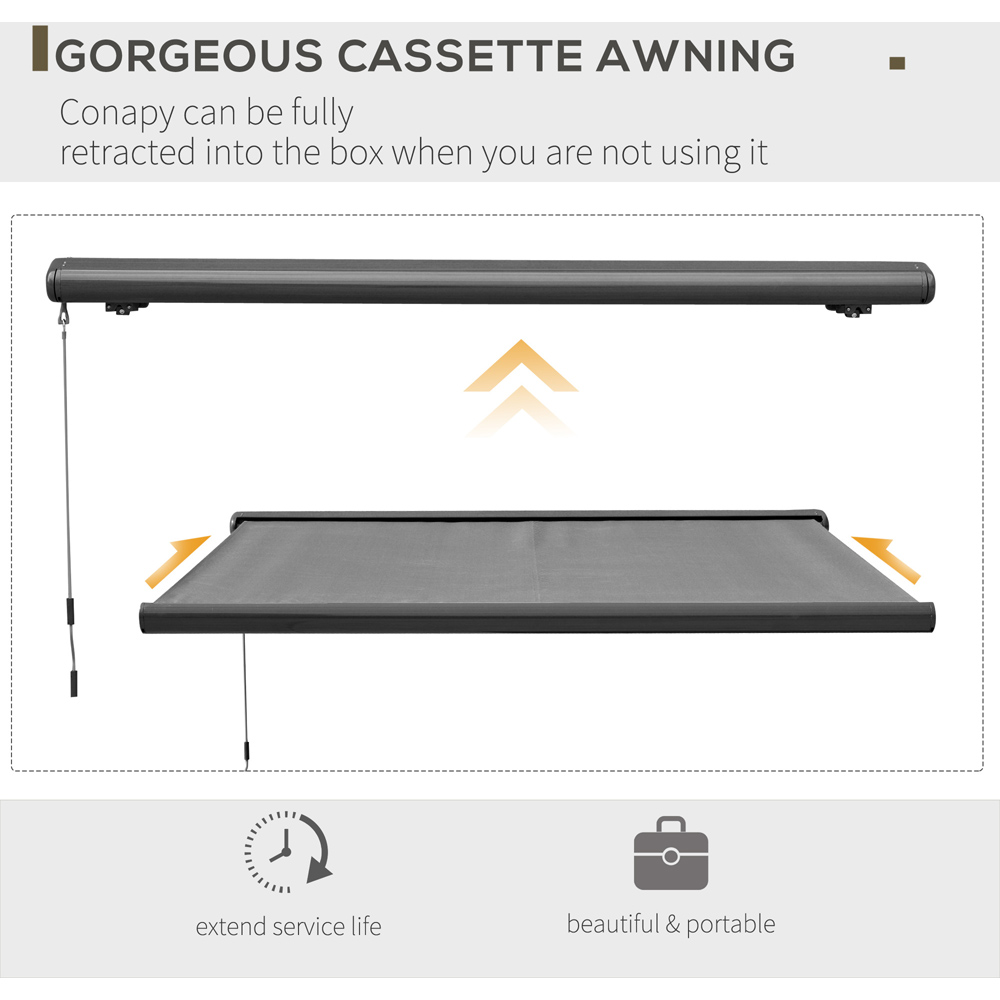 Outsunny 3.5 x 3m Grey Retractable Canopy Cover Image 6