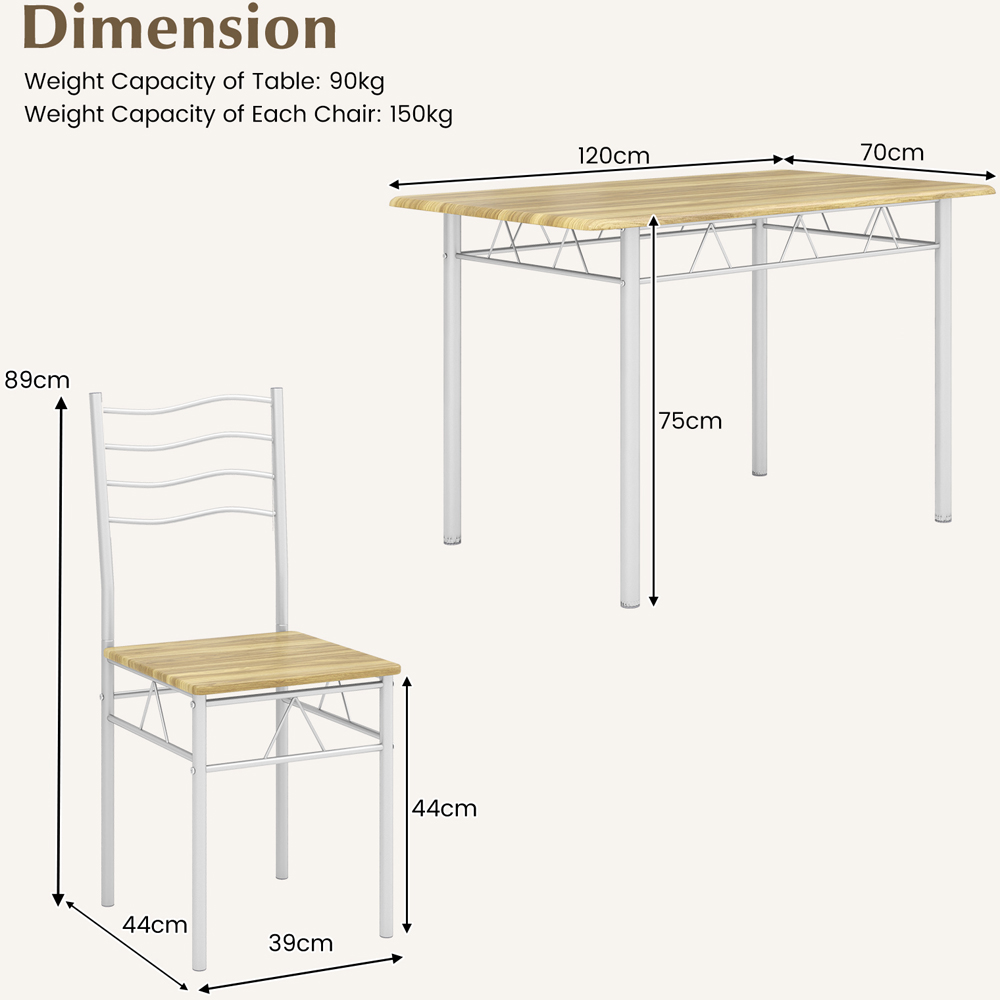 Costway 4 Seater Counter Height Dining Set Wood Image 7