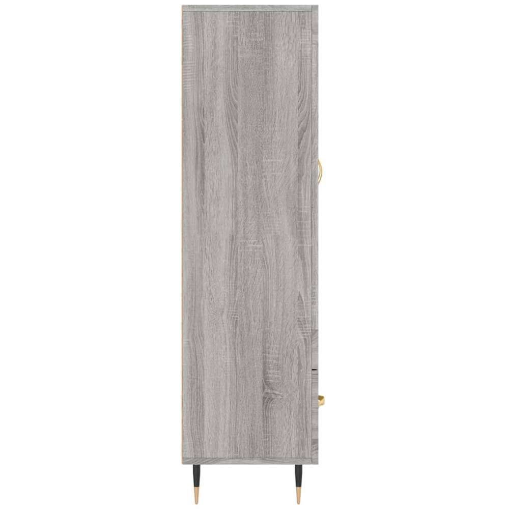 vidaXL 2 Glass Door Single Drawer Grey Sonoma Highboard Image 7