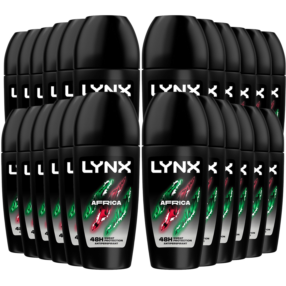 Lynx Africa 48 Hours Anti Sweat Protection Anti-Perspirant Roll On 50ml 24 Pack Image 1