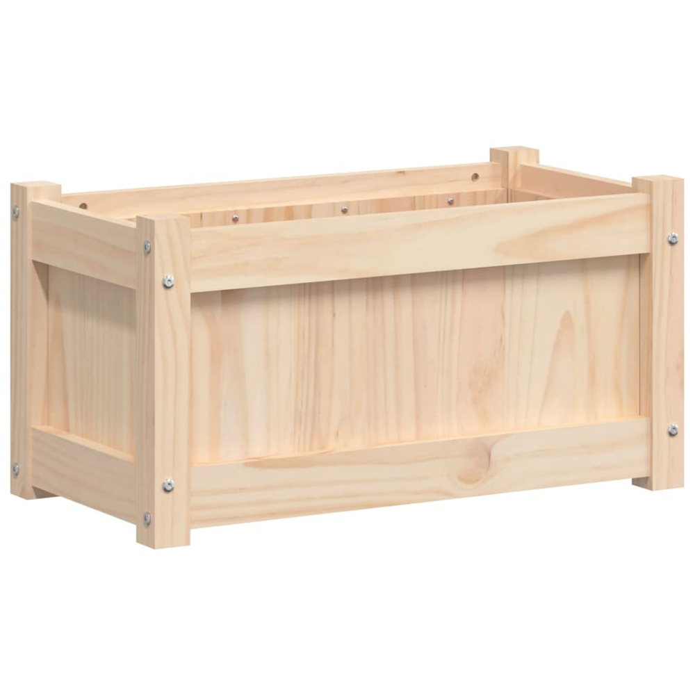 vidaXL Natural Solid Pine Wood Garden Planter 31 x 60 x 31cm 2 Pack Image 1