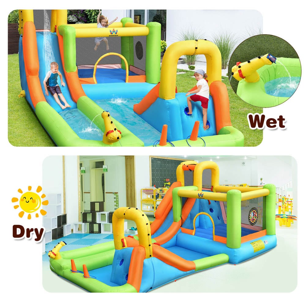Costway Inflatable Double Water Slide Bouncy Castle Image 8