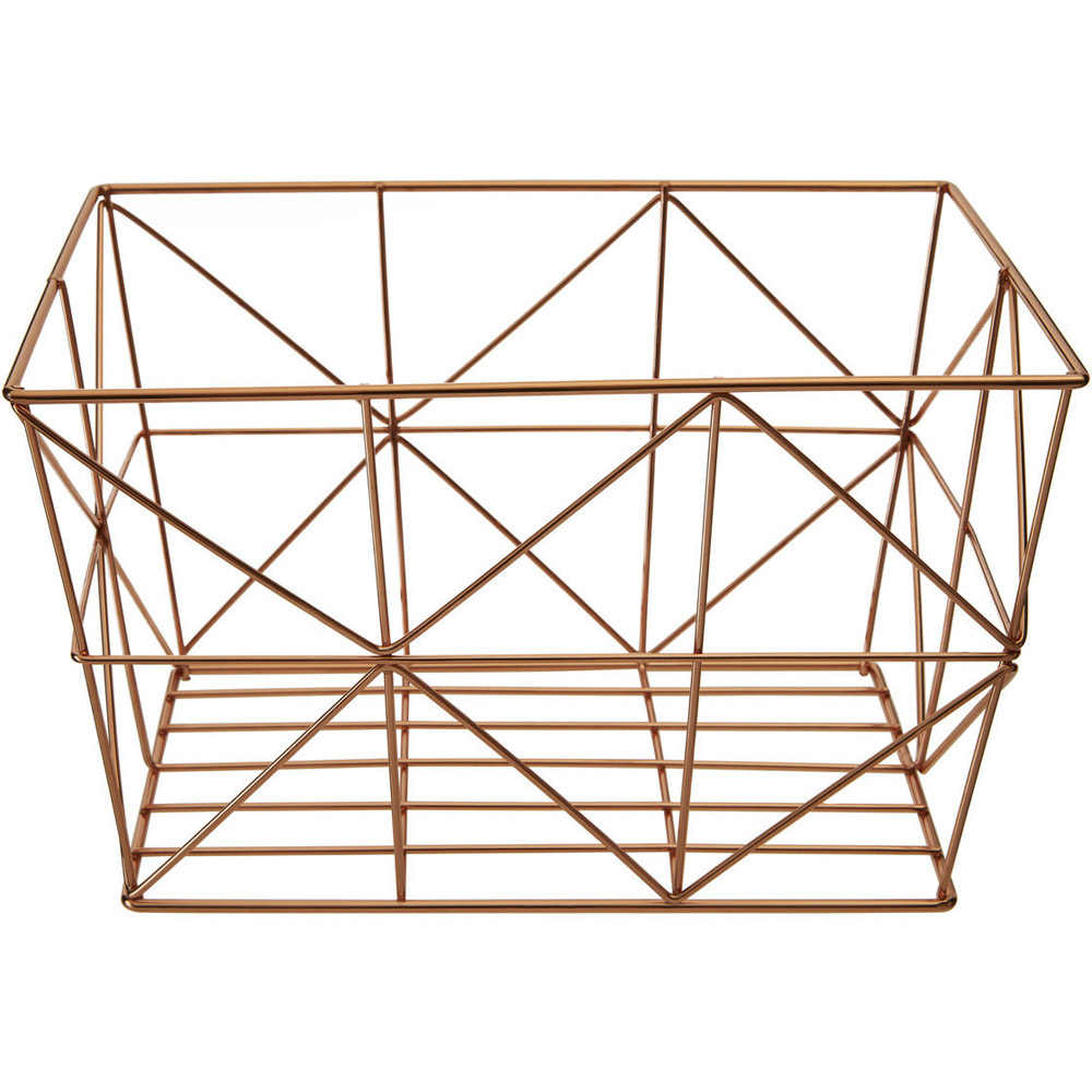 Premier Housewares Vertex Copper Finish Square Basket Image 2