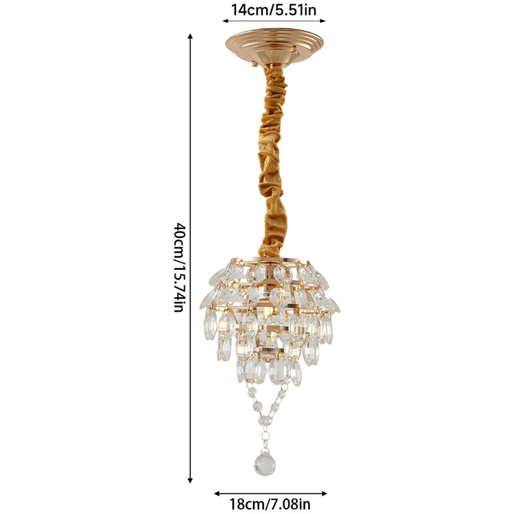 Living and Home Gold Iron Crystal E27 LED Pendant Light Image 8