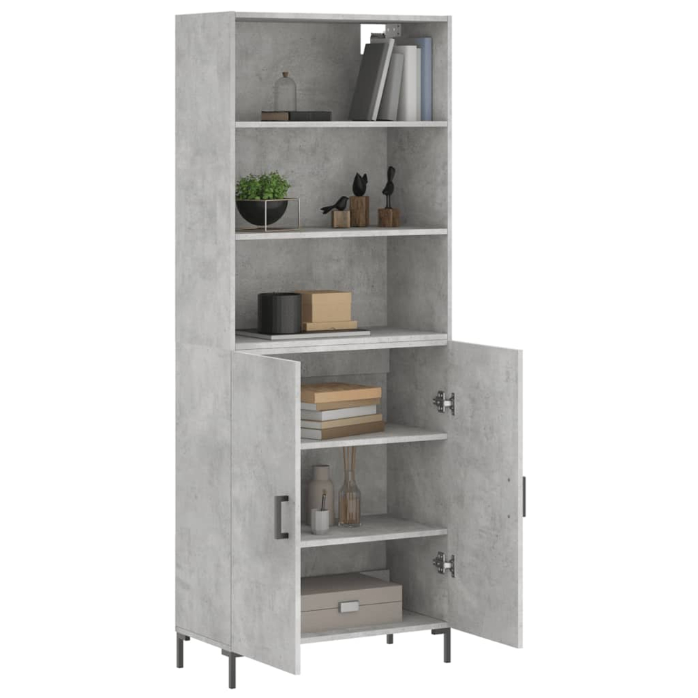 vidaXL 2 Door 3 Shelf Concrete Grey Highboard Image 3