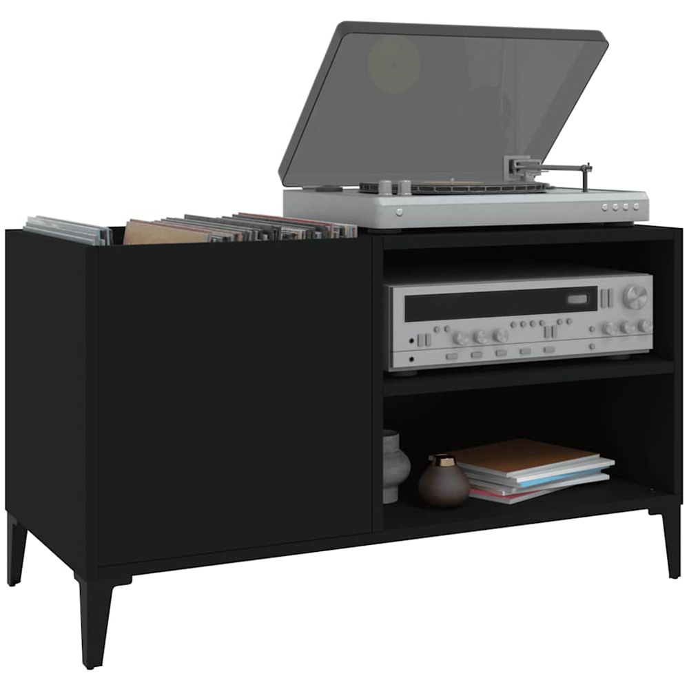 vidaXL 2 Shelf Black Record Cabinet Image 3