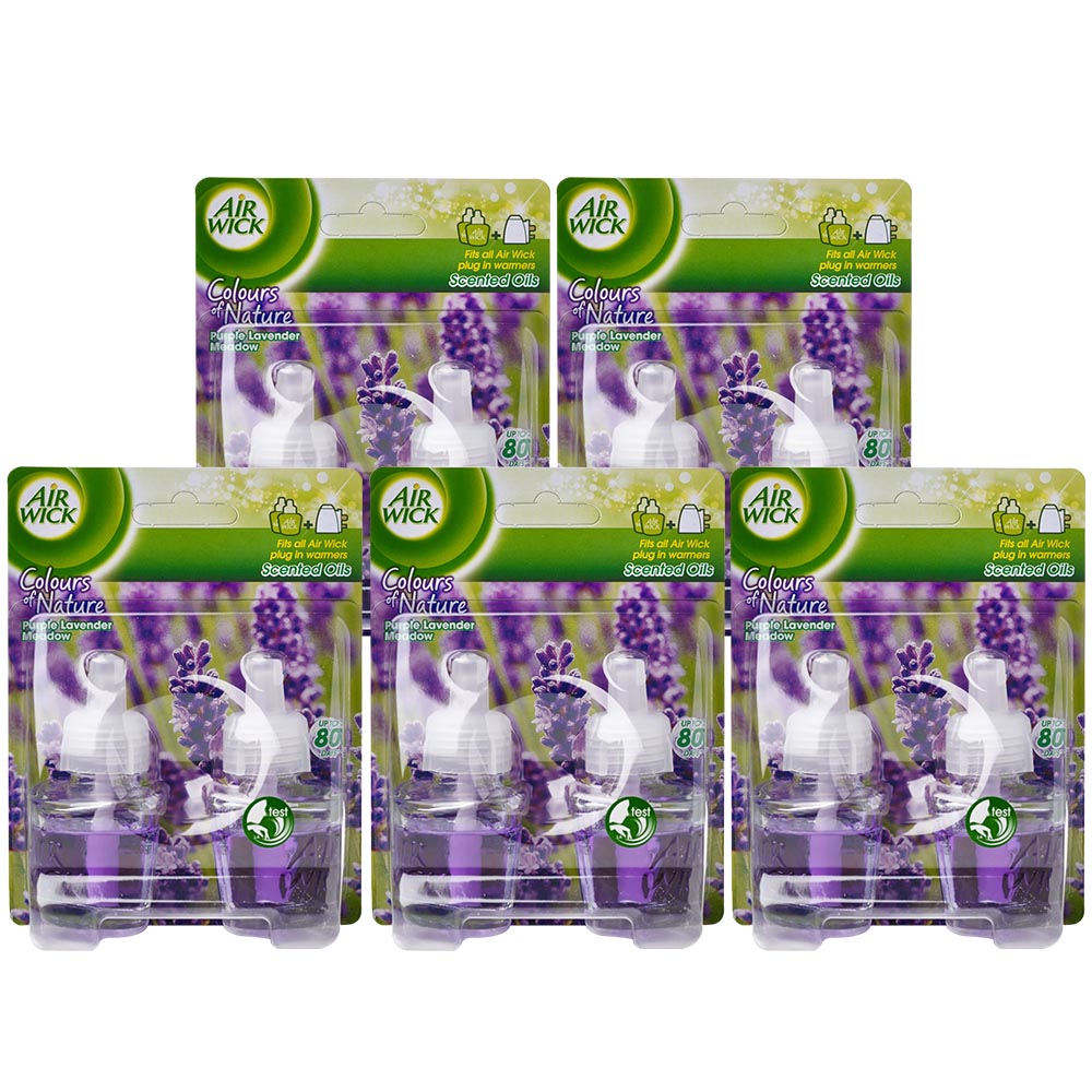 Air Wick Purple Lavender Meadow Air Freshener Twin Refill Case of 5 Image 1