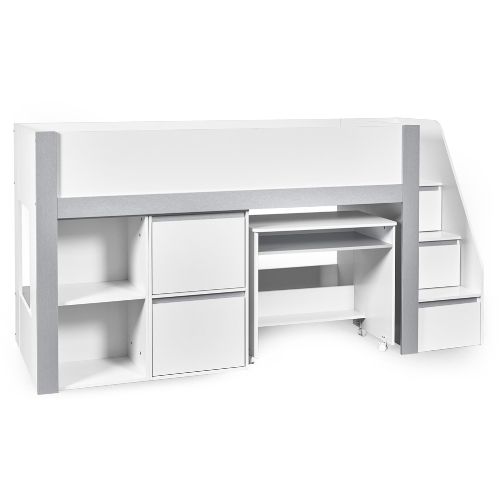 Julian Bowen Gaia Single White and Silver Mid Sleeper Bed Image 2